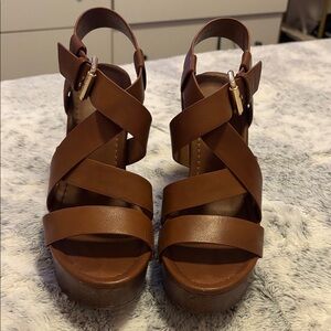 Madden Girl Women's Tan Sandal platforms